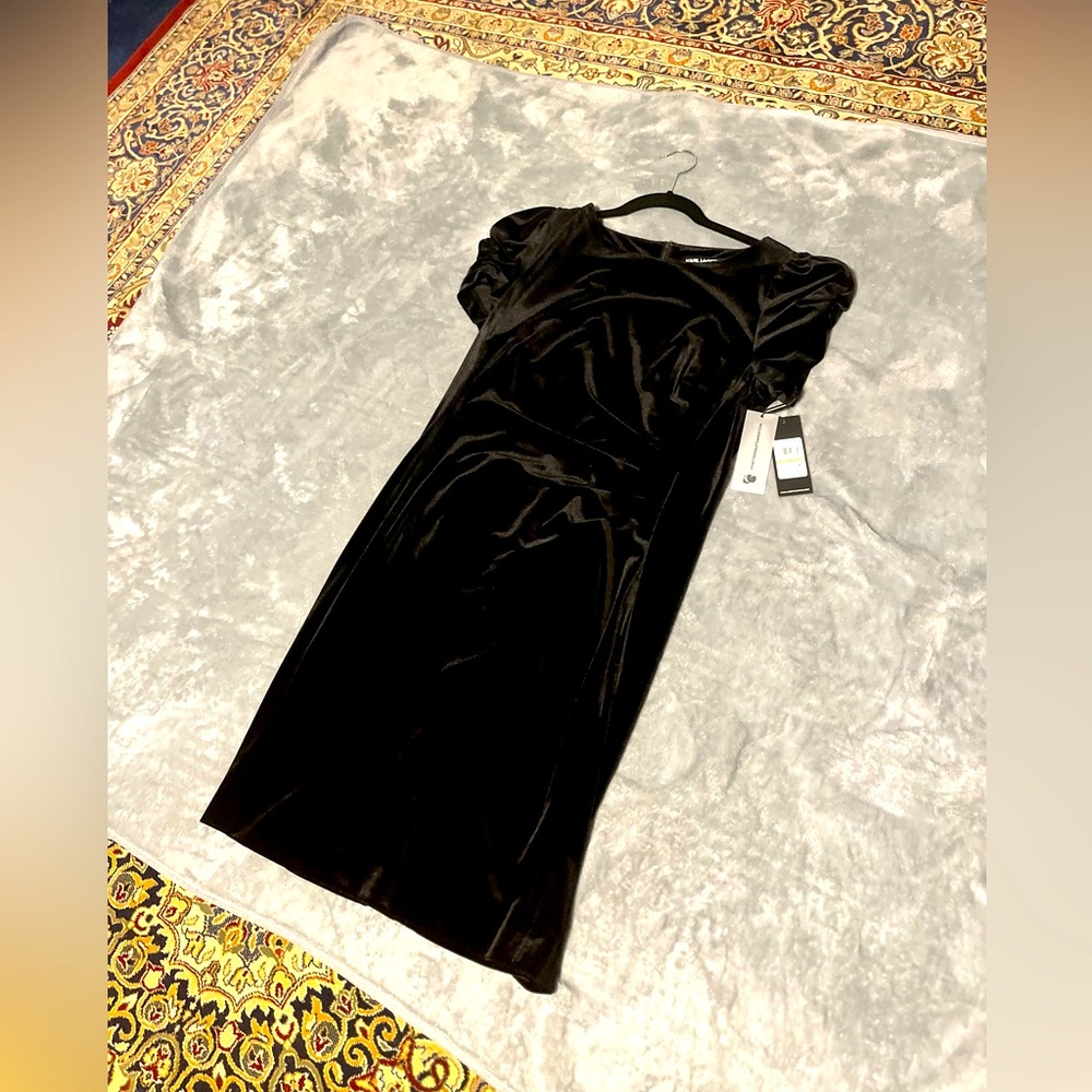 Karl Lagerfeld Paris Black Velvet Dress NWT Size 12
